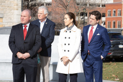December 16, 2021:  Sen. Flynn hosted Gov. Tom Wolf for a series of events in Scranton today beginning with a news conference in front of the John Mitchell Memorial at the Lackawanna County Courthouse to push for several bills that would promote worker safety, security and compensation.  After a lunch and walking tour of the Electric City, Wolf and Flynn held a news conference at Lackawanna College to announce an RACP grant for the college.