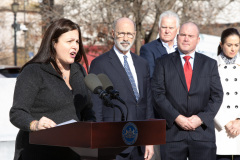 December 16, 2021:  Sen. Flynn hosted Gov. Tom Wolf for a series of events in Scranton today beginning with a news conference in front of the John Mitchell Memorial at the Lackawanna County Courthouse to push for several bills that would promote worker safety, security and compensation.  After a lunch and walking tour of the Electric City, Wolf and Flynn held a news conference at Lackawanna College to announce an RACP grant for the college.
