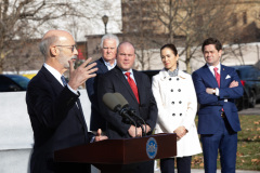 December 16, 2021:  Sen. Flynn hosted Gov. Tom Wolf for a series of events in Scranton today beginning with a news conference in front of the John Mitchell Memorial at the Lackawanna County Courthouse to push for several bills that would promote worker safety, security and compensation.  After a lunch and walking tour of the Electric City, Wolf and Flynn held a news conference at Lackawanna College to announce an RACP grant for the college.