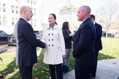 December 16, 2021:  Sen. Flynn hosted Gov. Tom Wolf for a series of events in Scranton today beginning with a news conference in front of the John Mitchell Memorial at the Lackawanna County Courthouse to push for several bills that would promote worker safety, security and compensation.  After a lunch and walking tour of the Electric City, Wolf and Flynn held a news conference at Lackawanna College to announce an RACP grant for the college.