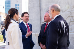 December 16, 2021:  Sen. Flynn hosted Gov. Tom Wolf for a series of events in Scranton today beginning with a news conference in front of the John Mitchell Memorial at the Lackawanna County Courthouse to push for several bills that would promote worker safety, security and compensation.  After a lunch and walking tour of the Electric City, Wolf and Flynn held a news conference at Lackawanna College to announce an RACP grant for the college.