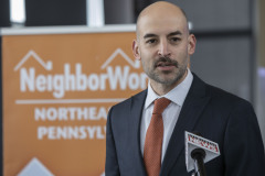 February 21, 2023: Sen. Flynn officials from NeighborWorks Northeaster Pennsylvania today to announce a total of $850,000 in state and private funding for continuing revitalization efforts in Scranton’s West Side.