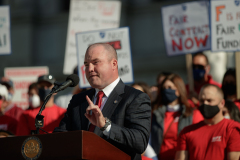 November 10, 2021: Senator Marty Flynn attends rally of the striking Scranton Federation of Teachers at the Pennsylvania Capitol.