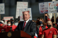 November 10, 2021: Senator Marty Flynn attends rally of the striking Scranton Federation of Teachers at the Pennsylvania Capitol.