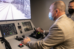 April 21, 2022: Sen. Flynn toured SEPTA’s downtown Philadelphia headquarters, including its transportation control center and a stint at a train driving simulator.