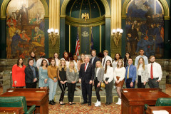 April 5, 2022: Senator Flynn hosts Student Ambassadors in Harrisburg