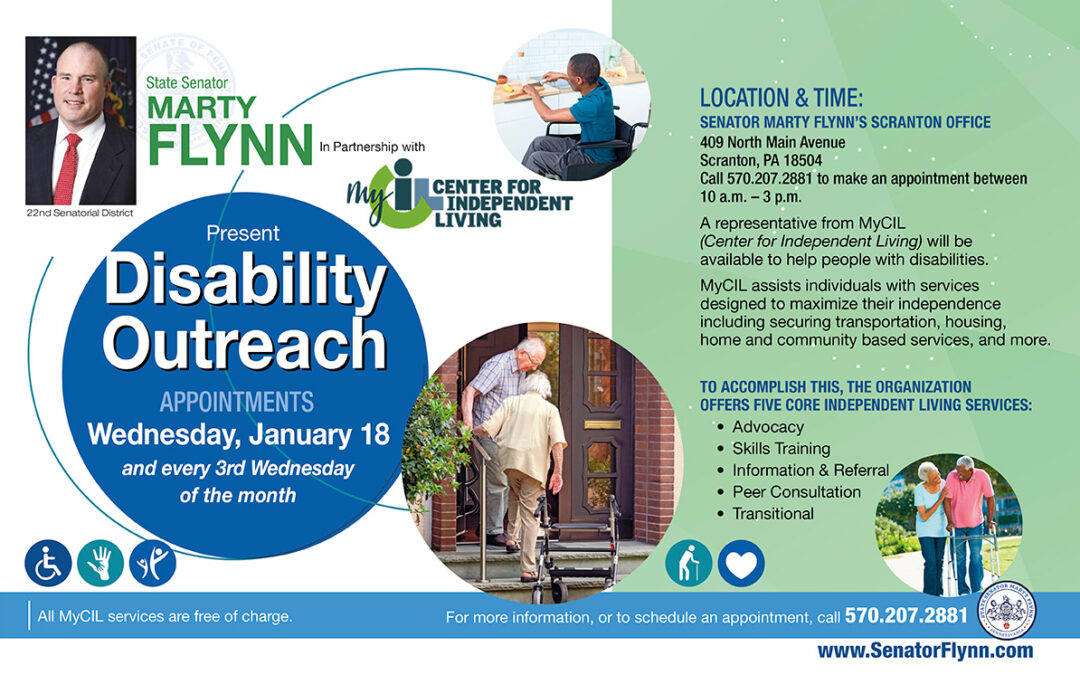 Senator Flynn to Host Disability Outreach Appointments Beginning January 18