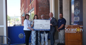 From left to right – Tammy Jackson, Leslie Collins, Steve Ward, Senator Marty Flynn, and Jeffrey Mead. Media outlets are welcome to use this photo in coverage of the announcement.